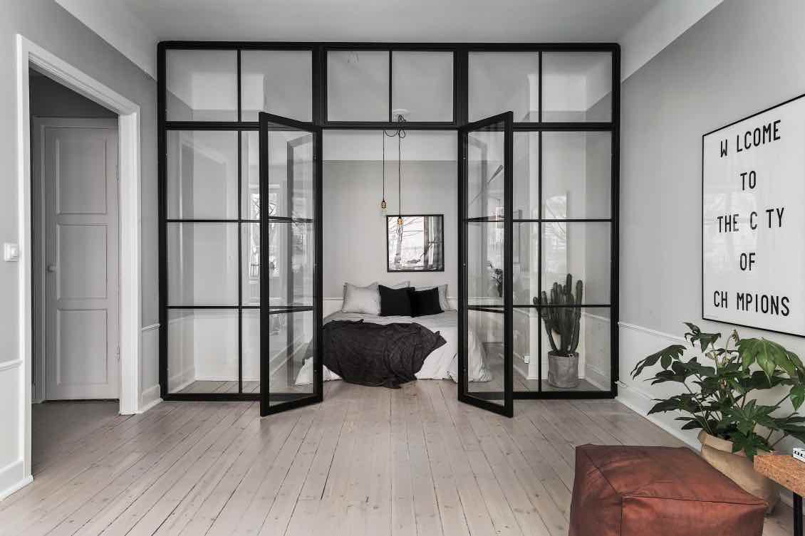 Design-Loft-Schlafzimmer-grau